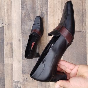 Cole Haan Made in Italy Leather Heeled Loafer sz 8.5 Women's